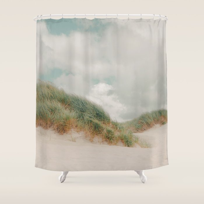 Sea Grass - California Beach Dunes, Landscape Photography Shower Curtain Gallery Image 1