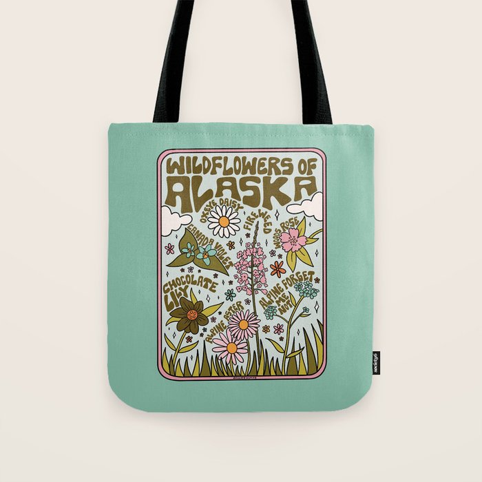 Alaska Wildflowers Tote Bag Gallery Image 1