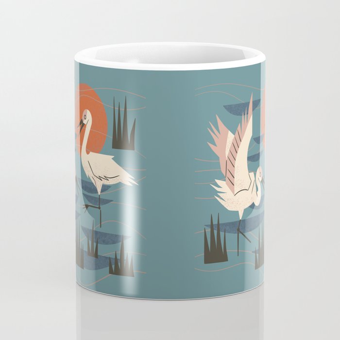 Cranes Wading At Sunset Coffee Mug Gallery Image 4