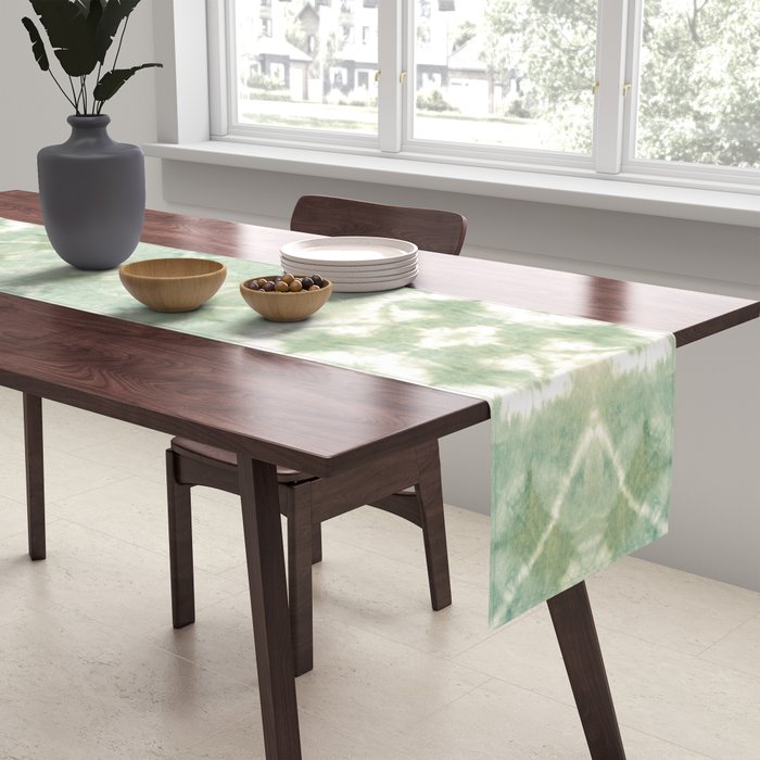 Saged Shibori Pocket Square Table Runner Gallery Image 2