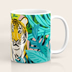 Only 3890 Tigers Left, Wildlife Vibrant Tiger Painting, Jungle Nature Colorful Illustration Coffee Mug Gallery Image 1