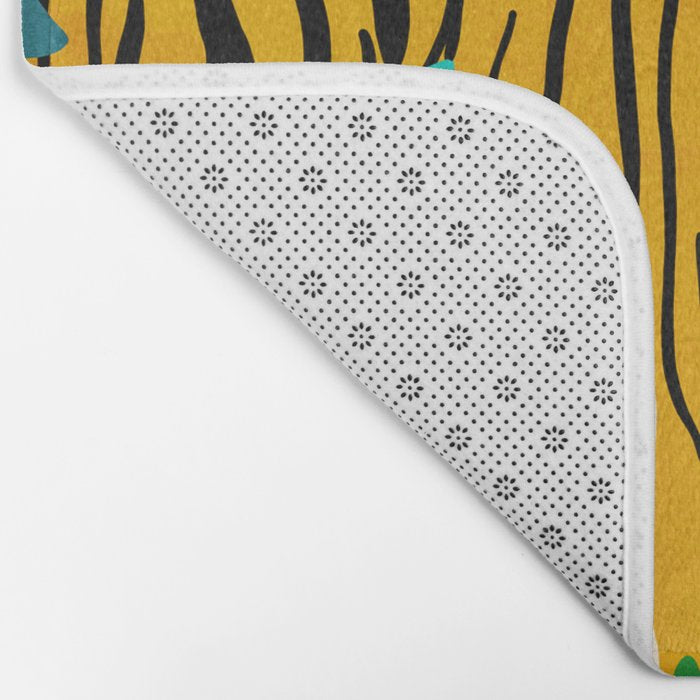 Only 3890 Tigers Left, Wildlife Vibrant Tiger Painting, Jungle Nature Colorful Illustration Bath Mat Gallery Image 2
