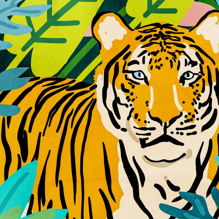 Only 3890 Tigers Left, Wildlife Vibrant Tiger Painting, Jungle Nature Colorful Illustration Coffee Mug Gallery Image 2