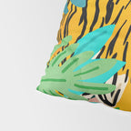 Only 3890 Tigers Left, Wildlife Vibrant Tiger Painting, Jungle Nature Colorful Illustration Pillow Sham Gallery Image 4