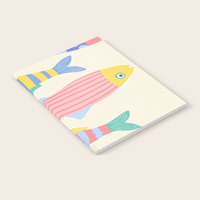  Catch of the Day - Playful Retro Sardine in fun stripes and dots Notebook Gallery Image 1