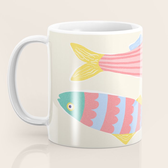  Catch of the Day - Playful Retro Sardine in fun stripes and dots Coffee Mug Gallery Image 3