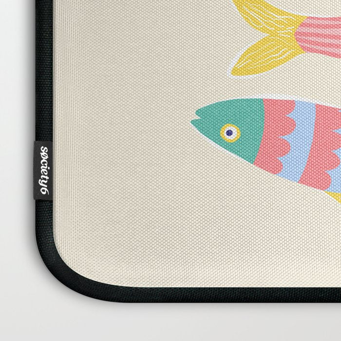  Catch of the Day - Playful Retro Sardine in fun stripes and dots Laptop Sleeve Gallery Image 3