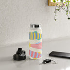  Catch of the Day - Playful Retro Sardine in fun stripes and dots Water Bottle Gallery Image 4