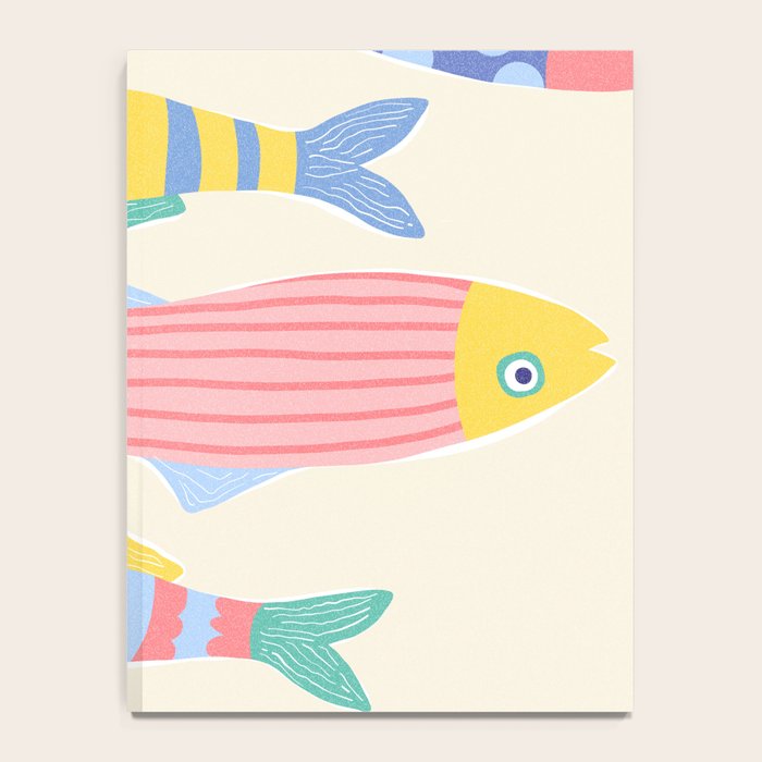  Catch of the Day - Playful Retro Sardine in fun stripes and dots Notebook Gallery Image 4