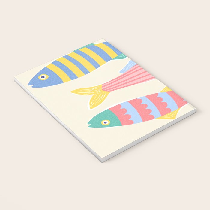  Catch of the Day - Playful Retro Sardine in fun stripes and dots Notebook Gallery Image 3