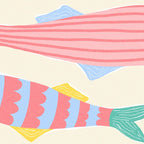  Catch of the Day - Playful Retro Sardine in fun stripes and dots Coffee Mug Gallery Image 2
