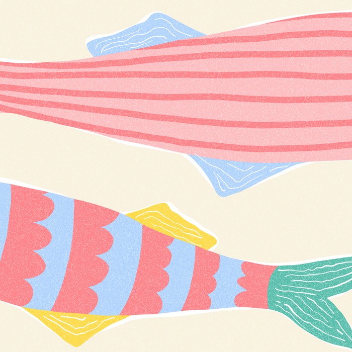  Catch of the Day - Playful Retro Sardine in fun stripes and dots Coffee Mug Gallery Image 2
