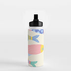  Catch of the Day - Playful Retro Sardine in fun stripes and dots Water Bottle Gallery Image 2