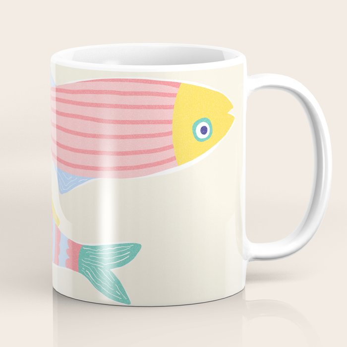  Catch of the Day - Playful Retro Sardine in fun stripes and dots Coffee Mug Gallery Image 1