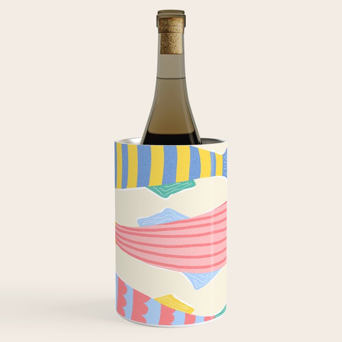  Catch of the Day - Playful Retro Sardine in fun stripes and dots Wine Chiller Gallery Image 1