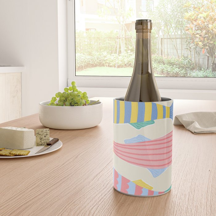  Catch of the Day - Playful Retro Sardine in fun stripes and dots Wine Chiller Gallery Image 4