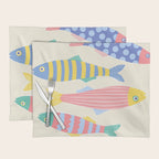  Catch of the Day - Playful Retro Sardine in fun stripes and dots Placemat Gallery Image 1