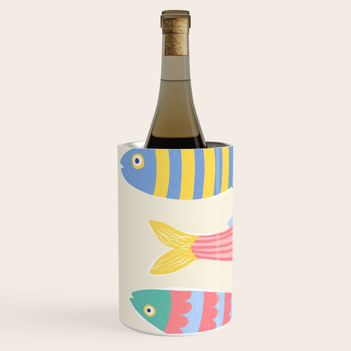  Catch of the Day - Playful Retro Sardine in fun stripes and dots Wine Chiller Gallery Image 2