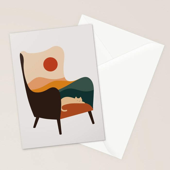 Cat Landscape 75 Stationery Card Gallery Image 2