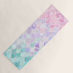 Cute Mermaid Pattern, Light Pink, Purple, Teal Yoga Mat Gallery Image 1