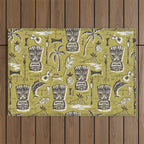 Tropical Tiki Green Outdoor Rug Gallery Image 1