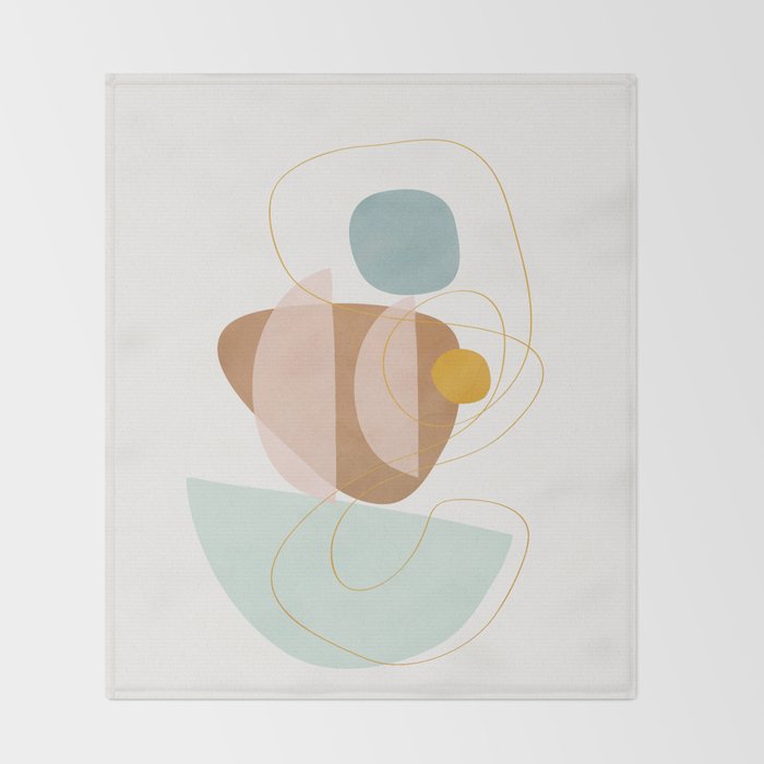 Soft Abstract Shapes 13 Throw Blanket Gallery Image 2