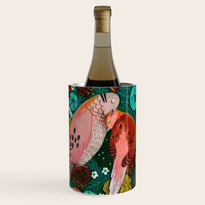 Festive Winter turtle Doves Wine Chiller Gallery Image 1