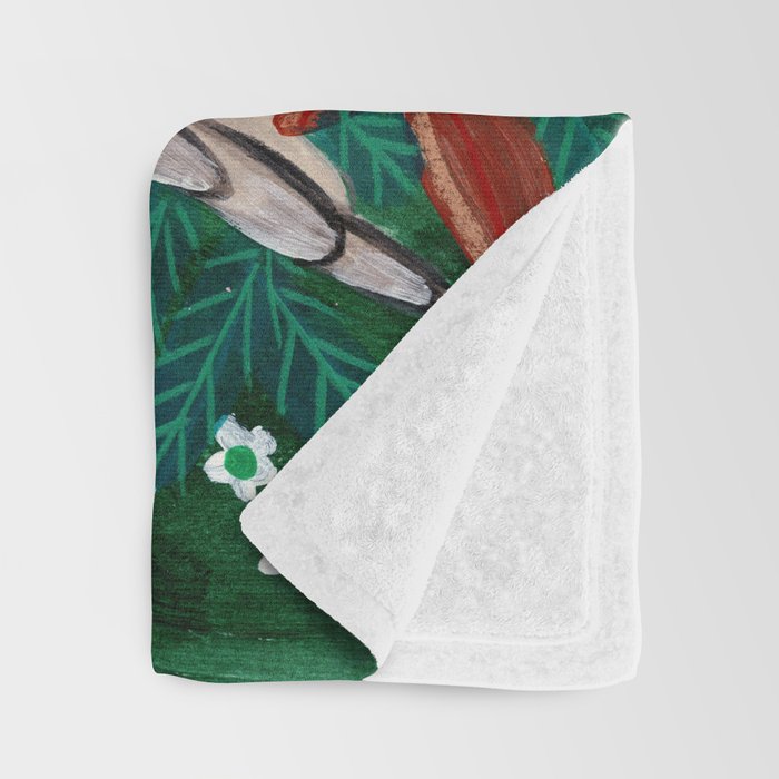 Festive Winter turtle Doves Throw Blanket Gallery Image 3
