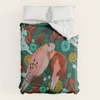 Festive Winter turtle Doves Duvet Cover Gallery Image 6