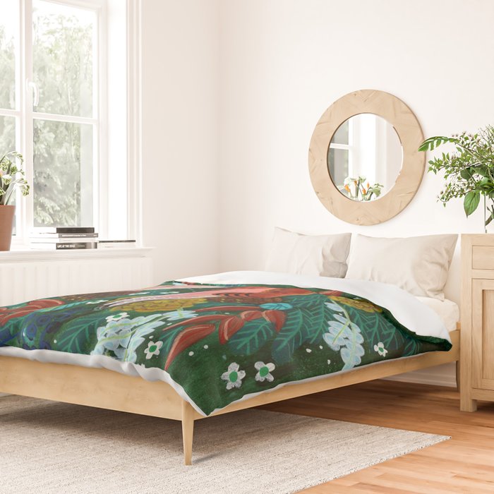 Festive Winter turtle Doves Duvet Cover Gallery Image 2
