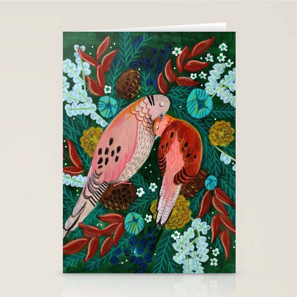 Festive Winter turtle Doves Stationery Card Gallery Image 2