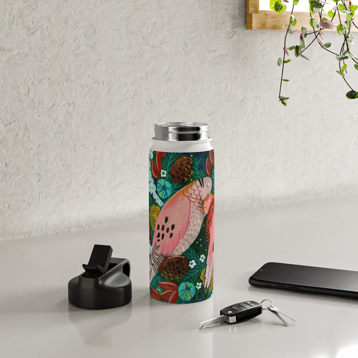 Festive Winter turtle Doves Water Bottle Gallery Image 4