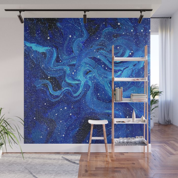 Colorful Galaxy Space Watercolor Wall Mural Gallery Image 1