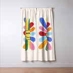 Smiley Hippie Daisy Window Curtain Gallery Image 3
