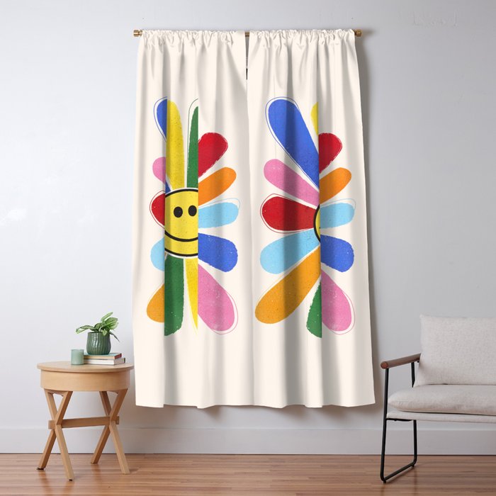 Smiley Hippie Daisy Window Curtain Gallery Image 5