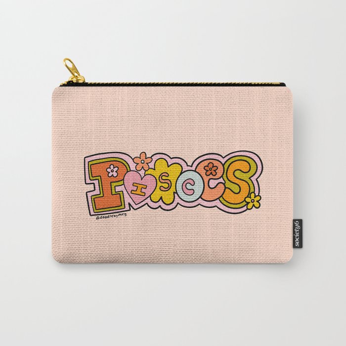 Pisces Doodle Letters Carry All Pouch Gallery Image 1