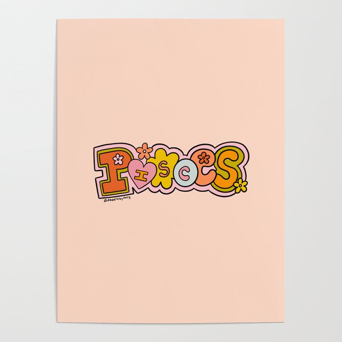 Pisces Doodle Letters Poster Gallery Image 4