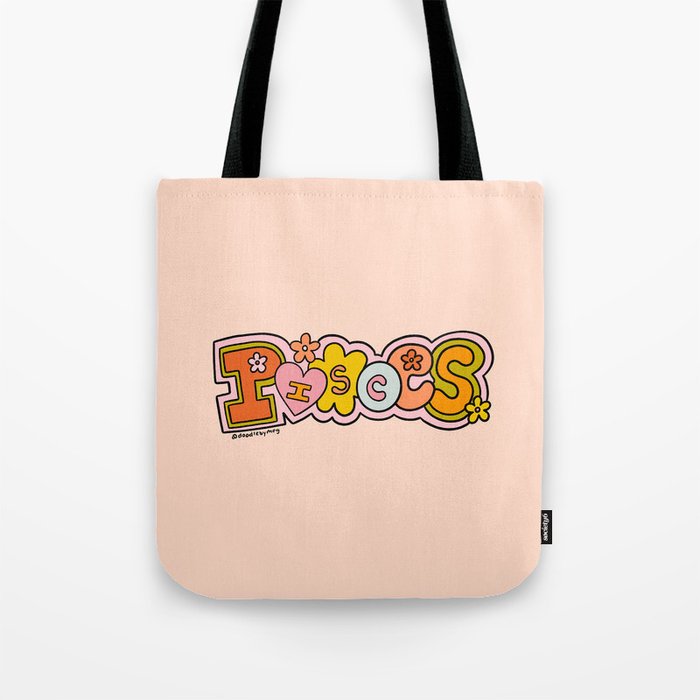 Pisces Doodle Letters Tote Bag Gallery Image 1