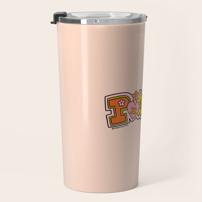 Pisces Doodle Letters Travel Mug Gallery Image 3