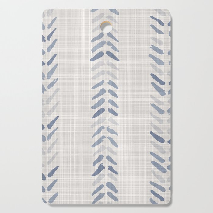 French blue ecru linen grain sack Cutting Board Gallery Image 1
