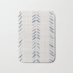 French blue ecru linen grain sack Bath Mat Gallery Image 1