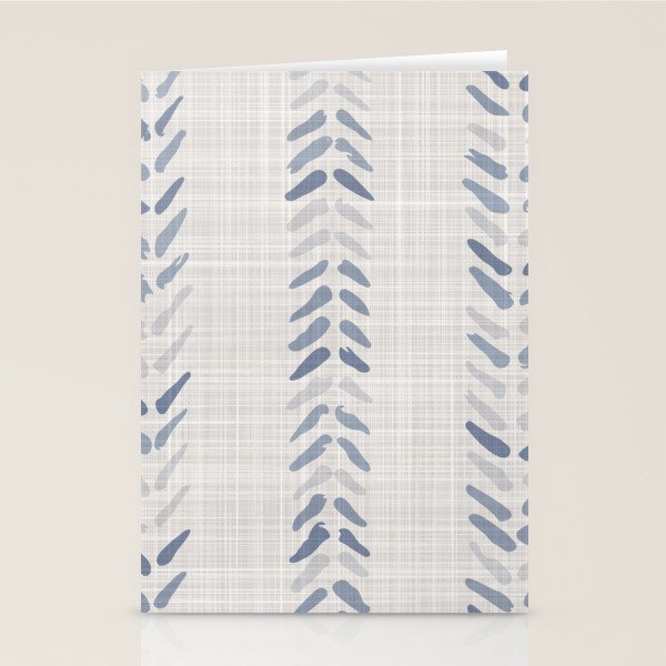 French blue ecru linen grain sack Stationery Card Gallery Image 2