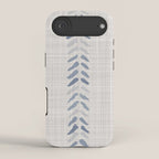 French blue ecru linen grain sack iPhone Case Gallery Image 2
