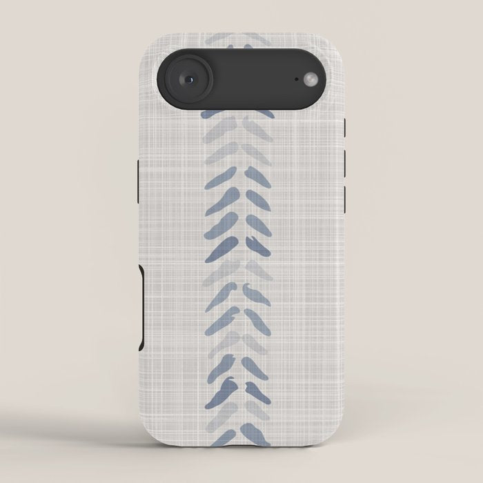 French blue ecru linen grain sack iPhone Case Gallery Image 2