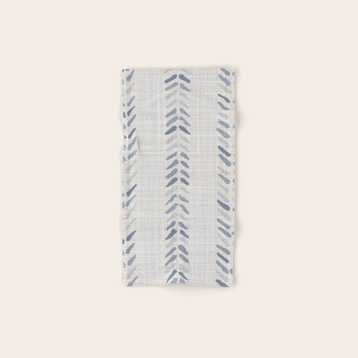 French blue ecru linen grain sack Bath Towel Gallery Image 1