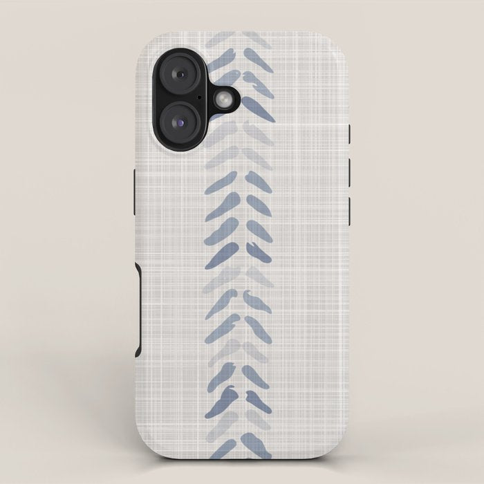 French blue ecru linen grain sack iPhone Case Gallery Image 1