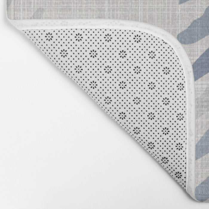 French blue ecru linen grain sack Bath Mat Gallery Image 2