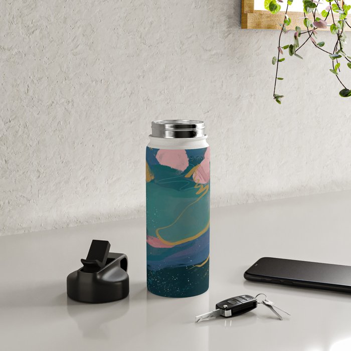 "You Are Worthy" Midnight Background Water Bottle Gallery Image 4