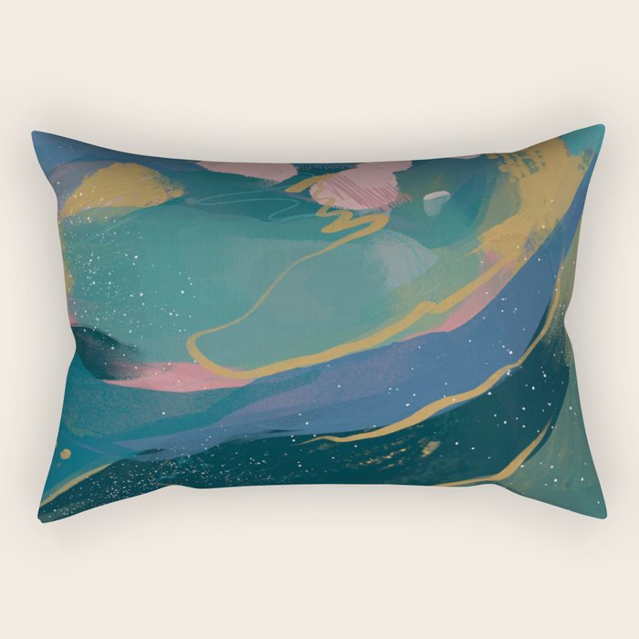 "You Are Worthy" Midnight Background Rectangular Pillow Gallery Image 1