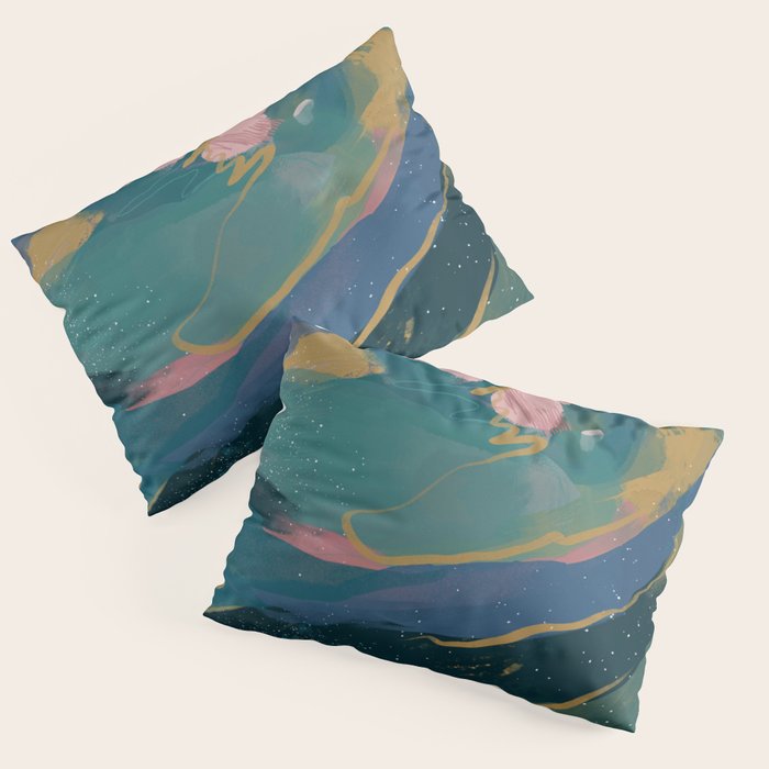 "You Are Worthy" Midnight Background Pillow Sham Gallery Image 1